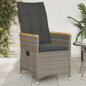 Garden recliner with gray synthetic rattan cushions by , Garden chairs - Ref: Foro24-365644, Price: 141,99 €, Discount: %