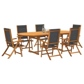 Garden dining set 7 pieces solid acacia wood and textilene by , Garden sets - Ref: Foro24-3279262, Price: 765,68 €, Discount: %