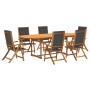 Garden dining set 7 pieces solid acacia wood and textilene by , Garden sets - Ref: Foro24-3279262, Price: 735,85 €, Discount: %