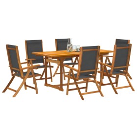 Garden dining set 7 pieces solid acacia wood and textilene by , Garden sets - Ref: Foro24-3279269, Price: 649,02 €, Discount: %