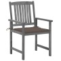 Garden chairs with cushions 4 pcs solid gray acacia wood by , Garden chairs - Ref: Foro24-3061238, Price: 272,21 €, Discount: %