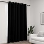 Blackout curtain with black linen look eyelets 290x245 cm by vidaXL, Curtains and curtains - Ref: Foro24-321155, Price: 40,41...