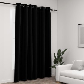 Blackout curtain with black linen look eyelets 290x245 cm by vidaXL, Curtains and curtains - Ref: Foro24-321155, Price: 40,39...