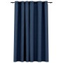 Cortina opaca con ojales look de lino azul 290x245 cm de vidaXL, Cortinas y visillos - Ref: Foro24-321179, Precio: 33,66 €, D...