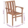 Stackable garden chairs 8 pcs solid teak wood with cushions by , Garden chairs - Ref: Foro24-3073435, Price: 942,76 €, Discou...