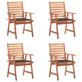 Garden dining chairs and cushions 4 pcs solid acacia wood by , Garden chairs - Ref: Foro24-3078328, Price: 255,99 €, Discount: %