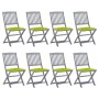 8 pcs folding garden chairs and solid acacia wood cushions by , Garden chairs - Ref: Foro24-3078316, Price: 395,91 €, Discoun...