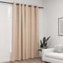 Cortina opaca con ojales look de lino beige 290x245 cm de vidaXL, Cortinas y visillos - Ref: Foro24-321211, Precio: 38,12 €, ...