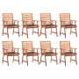 Garden dining chairs and cushions 8 units solid acacia wood by , Garden chairs - Ref: Foro24-3078382, Price: 525,99 €, Discou...