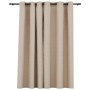 Cortina opaca con ojales look de lino beige 290x245 cm de vidaXL, Cortinas y visillos - Ref: Foro24-321211, Precio: 38,12 €, ...