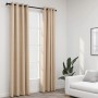 Cortinas opacas ojales look de lino 2 pzas beige 140x245 cm de vidaXL, Cortinas y visillos - Ref: Foro24-321210, Precio: 41,9...