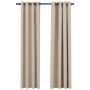 Linen look blackout eyelet curtains 2 pieces beige 140x245 cm by vidaXL, Curtains and curtains - Ref: Foro24-321210, Price: 4...