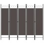 Biombo divisor de 5 paneles gris antracita 200x180 cm de vidaXL, Divisores de ambientes - Ref: Foro24-320709, Precio: 52,76 €...