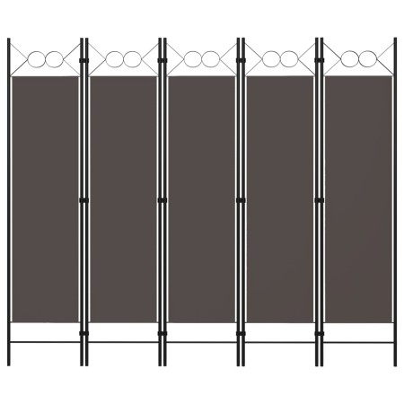 Five-panel anthracite gray room divider screen 200x180 cm by vidaXL, Room dividers - Ref: Foro24-320709, Price: 52,76 €, Disc...