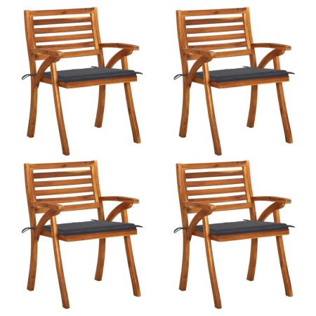 Garden chairs with cushions 4 units solid acacia wood by , Garden chairs - Ref: Foro24-3075174, Price: 374,99 €, Discount: %