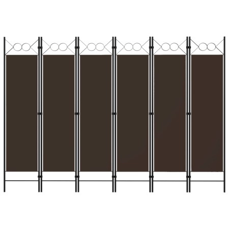 Biombo divisor de 6 paneles marrón 240x180 cm de vidaXL, Divisores de ambientes - Ref: Foro24-320712, Precio: 54,78 €, Descue...