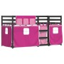 Bunk bed with curtains solid pink pine wood 90x200 cm by , Beds and slatted bases - Ref: Foro24-3283870, Price: 289,55 €, Dis...