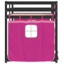 Bunk bed with curtains solid pink pine wood 90x200 cm by , Beds and slatted bases - Ref: Foro24-3283870, Price: 289,55 €, Dis...