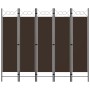 Biombo divisor de 5 paneles marrón 200x180 cm de vidaXL, Divisores de ambientes - Ref: Foro24-320708, Precio: 37,56 €, Descue...