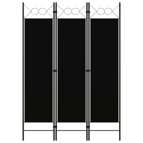 Biombo divisor de 3 paneles negro 120x180 cm de vidaXL, Divisores de ambientes - Ref: Foro24-320702, Precio: 38,99 €, Descuen...