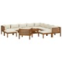 Garden furniture 12 pcs cream cushions solid acacia wood by , Garden sets - Ref: Foro24-3086943, Price: 1,00 €, Discount: %