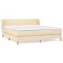 Cama box spring con colchón tela color crema 180x200 cm de , Camas y somieres - Ref: Foro24-3126666, Precio: 561,83 €, Descue...