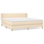 Cama box spring con colchón tela color crema 180x200 cm de , Camas y somieres - Ref: Foro24-3130134, Precio: 553,45 €, Descue...