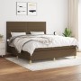 Cama box spring con colchón tela marrón oscuro 180x200 cm de , Camas y somieres - Ref: Foro24-3142436, Precio: 613,99 €, Desc...