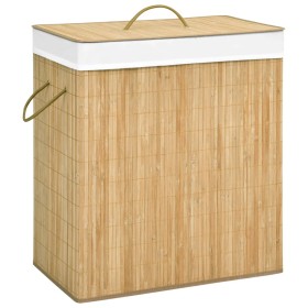 Bamboo laundry basket 2 sections 100 l by vidaXL, Laundry baskets - Ref: Foro24-320740, Price: 43,34 €, Discount: %