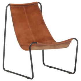 Silla de relax de cuero auténtico marrón de , Sillones - Ref: Foro24-323724, Precio: 118,99 €, Descuento: %