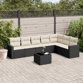 Set aus 8-teiligen Gartensofas und Kissen Kunstrattan schwarz von , Modulare Sofas für den Außenbereich - Ref: Foro24-3251393...