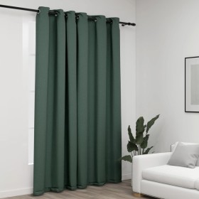 Cortina opaca con ojales look de lino verde 290x245 cm de vidaXL, Cortinas y visillos - Ref: Foro24-321187, Precio: 36,99 €, ...