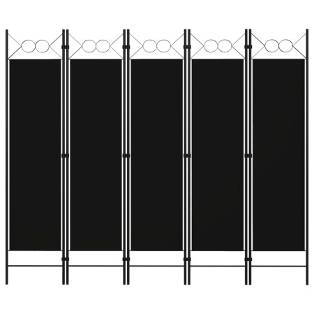 Divider screen with 5 panels black 200x180 cm by vidaXL, Room dividers - Ref: Foro24-320710, Price: 40,99 €, Discount: %