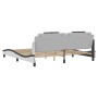 Estructura cama con LED cuero sintético blanco negro 200x200 cm de , Camas y somieres - Ref: Foro24-3214049, Precio: 223,17 €...