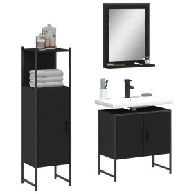 3-piece black plywood bathroom furniture set by , Bathroom furniture - Ref: Foro24-3214344, Price: 162,89 €, Discount: %