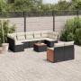 Set de sofás de jardín 10 pzas cojines ratán sintético negro de , Conjuntos de jardín - Ref: Foro24-3260376, Precio: 629,37 €...