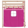 Bunk bed with curtains solid pink pine wood 90x200 cm by , Beds and slatted bases - Ref: Foro24-3283894, Price: 176,94 €, Dis...