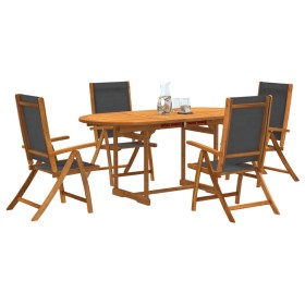 Garden dining set 5 pieces solid acacia wood and textilene by , Garden sets - Ref: Foro24-3279266, Price: 518,78 €, Discount: %