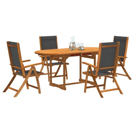 Garden dining set 5 pieces solid acacia wood and textilene by , Garden sets - Ref: Foro24-3279266, Price: 497,35 €, Discount: %