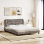 Bed with taupe gray fabric mattress 160x200 cm by , Beds and slatted bases - Ref: Foro24-3208545, Price: 461,99 €, Discount: %