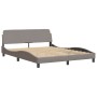 Bed with taupe gray fabric mattress 160x200 cm by , Beds and slatted bases - Ref: Foro24-3208545, Price: 461,99 €, Discount: %