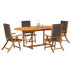 Garden dining set 5 pieces solid acacia wood and textilene by , Garden sets - Ref: Foro24-3279258, Price: 595,48 €, Discount: %