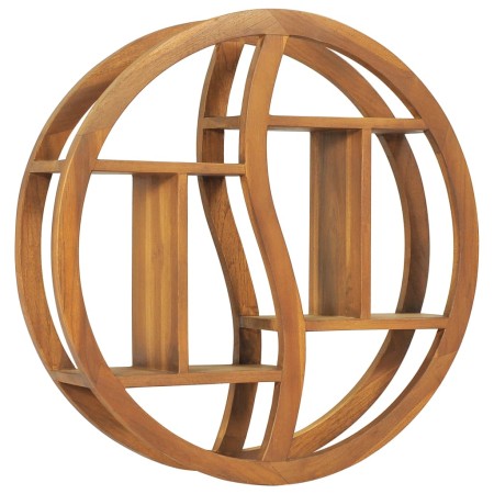 Yin Yang solid teak wood shelf 60x15x60 cm by vidaXL, Shelves and shelves - Ref: Foro24-320770, Price: 116,96 €, Discount: %