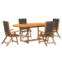 Garden dining set 5 pieces solid acacia wood and textilene by , Garden sets - Ref: Foro24-3279258, Price: 584,22 €, Discount: %