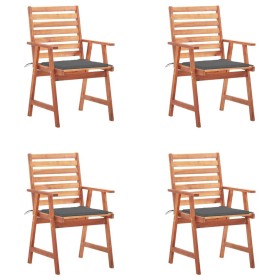 Garden dining chairs and cushions 4 pcs solid acacia wood by , Garden chairs - Ref: Foro24-3078320, Price: 252,15 €, Discount: %