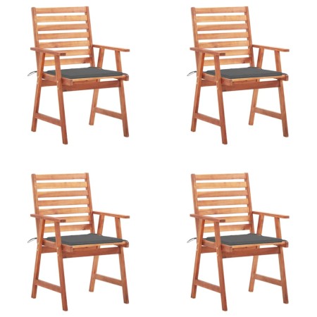 Garden dining chairs and cushions 4 pcs solid acacia wood by , Garden chairs - Ref: Foro24-3078320, Price: 251,86 €, Discount: %