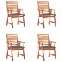 Garden dining chairs and cushions 4 pcs solid acacia wood by , Garden chairs - Ref: Foro24-3078320, Price: 251,86 €, Discount: %