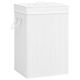 Bamboo laundry basket 2 sections white 72 l by vidaXL, Laundry baskets - Ref: Foro24-320743, Price: 43,99 €, Discount: %