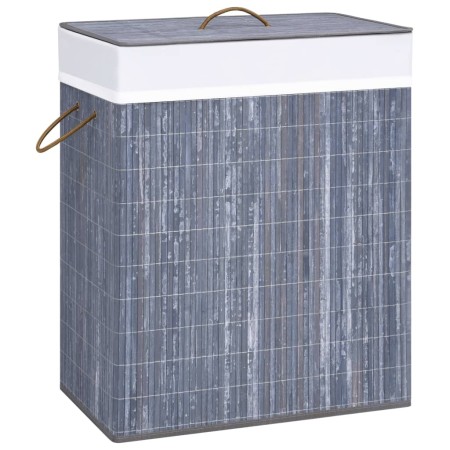 Bamboo laundry basket 2 sections gray 100 l by vidaXL, Laundry baskets - Ref: Foro24-320742, Price: 33,32 €, Discount: %