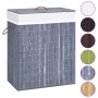 Bamboo laundry basket 2 sections gray 100 l by vidaXL, Laundry baskets - Ref: Foro24-320742, Price: 33,32 €, Discount: %